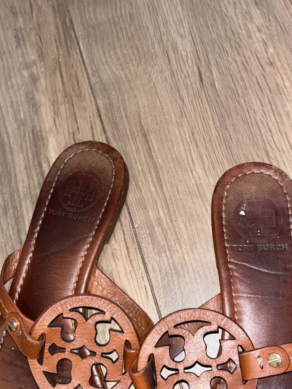 Tory Burch Miller Soft Calf Leather Sandals in Light Sand US 8.5 - Picture 5 of 8